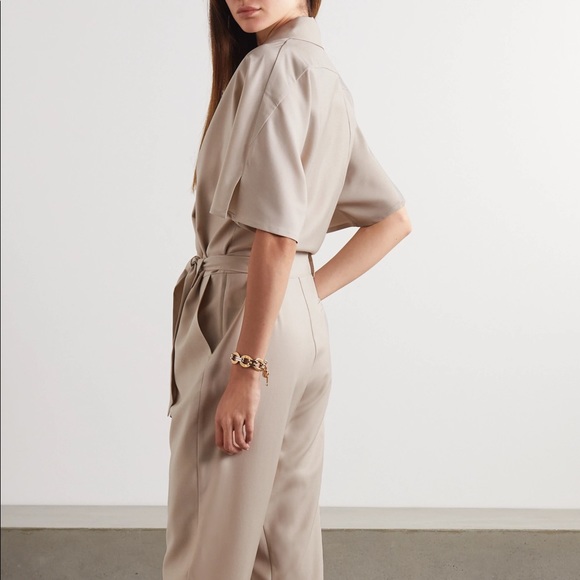 Envelope 1976 Casablanca Jumpsuit Romper Beige Tan Wool Net-A-Porter 38 6 8 S M - Picture 12 of 14